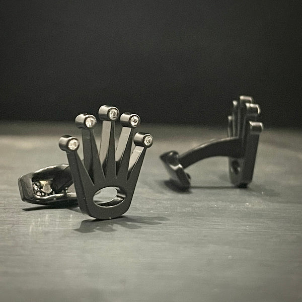 Black Rolex Crown Cufflinks For Men