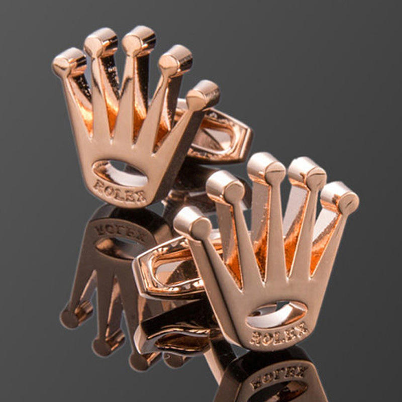 Rose Gold Rolex Crown Cufflinks For Men